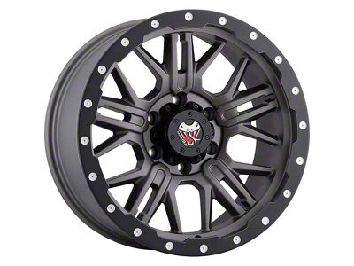 Mamba Offroad Wheels M25 Matte Grey with Black Lip Edge 6-Lug Wheel; 18x9; 12mm Offset (22-25 Bronco Raptor)