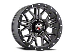 Mamba Offroad Wheels M25 Matte Grey with Black Lip Edge Wheel; 18x9; -12mm Offset (20-26 Jeep Gladiator JT)