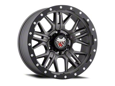 Mamba Offroad Wheels M25 Matte Grey with Black Lip Edge Wheel; 18x9; -12mm Offset (20-26 Jeep Gladiator JT)