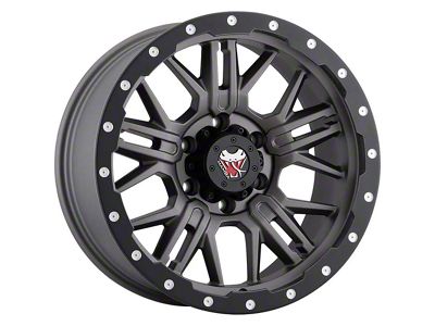 Mamba Offroad Wheels Type M25 Matte Gray with Black Lip Edge Wheel; 17x9; 12mm Offset (20-25 Jeep Gladiator JT)