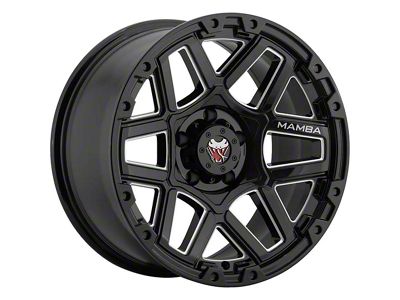 Mamba Offroad Wheels Type M23 Gloss Black with Machined Ball Cut Wheel; 18x9; 12mm Offset (07-18 Jeep Wrangler JK)