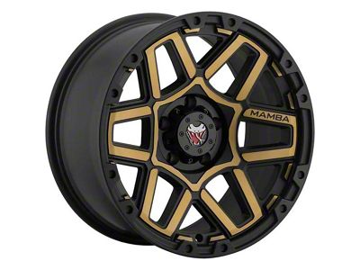 Mamba Offroad Wheels M23 Matte Black with Bronze Face 6-Lug Wheel; 20x9; -12mm Offset (22-25 Tundra)