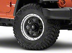 Mammoth 8 Aluminum Simulated Beadlock Black Wheel; 17x9; -6mm Offset (07-18 Jeep Wrangler JK)