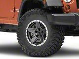 Mammoth Boulder Simulated Beadlock Style Charcoal Wheel; 16x8; 0mm Offset (07-18 Jeep Wrangler JK)