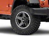 Mammoth Boulder Simulated Beadlock Style Charcoal Wheel; 17x9; -6mm Offset (07-18 Jeep Wrangler JK)