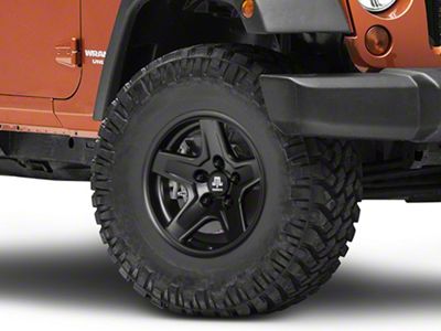 Mammoth Boulder Black Wheel; 16x8; 0mm Offset (07-18 Jeep Wrangler JK)