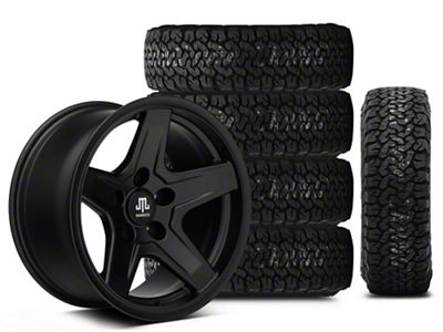 Mammoth Boulder Black 17x9 Wheel and BF Goodrich All Terrain TA KO2 315/70R17 Tire Kit (07-18 Jeep Wrangler JK)