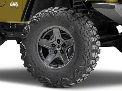 Mammoth Boulder Charcoal Wheel; 16x8; 0mm Offset (97-06 Jeep Wrangler TJ)