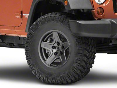 Mammoth Boulder Charcoal Wheel; 16x8; 0mm Offset (07-18 Jeep Wrangler JK)