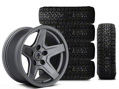 Mammoth Boulder Charcoal 17x9 Wheel and BF Goodrich All Terrain TA KO2 315/70R17 Tire Kit (07-18 Jeep Wrangler JK)