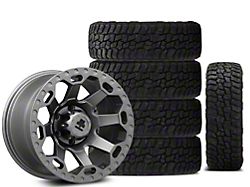 Mammoth 17x8.5 Mammoth Synister & 35in Atturo All-Terrain Trail Blade X/T Tire Package; Set of 5 (21-26 Bronco, Excluding Raptor)