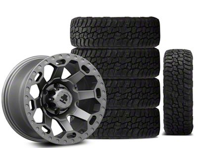 Mammoth 17x8.5 Mammoth Synister & 35in Atturo All-Terrain Trail Blade X/T Tire Package; Set of 5 (21-26 Bronco, Excluding Raptor)
