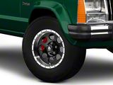 Mammoth 8 Simulated Beadlock Style Black Wheel; 15x8; -19mm Offset (84-01 Jeep Cherokee XJ)