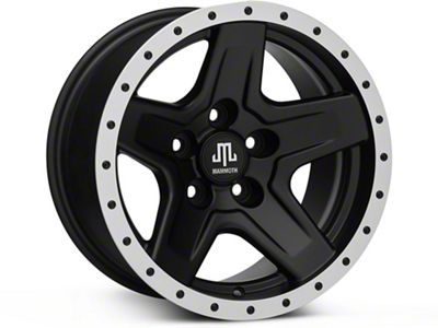 Mammoth Boulder Simulated Beadlock Style Black Wheel; 15x8; -19mm Offset (84-01 Jeep Cherokee XJ)