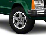 Mammoth Boulder Simulated Beadlock Style Charcoal Wheel; 16x8; 0mm Offset (84-01 Jeep Cherokee XJ)