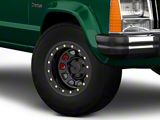 Mammoth D-Window Simulated Beadlock Gloss Black Wheel; 15x10; -44mm Offset (84-01 Jeep Cherokee XJ)