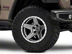 Mammoth Boulder Simulated Beadlock Style Charcoal Wheel; 17x9; -6mm Offset (20-25 Jeep Gladiator JT)
