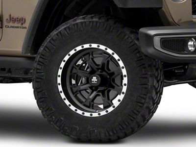 Mammoth Split 16 Beadlock Satin Black with Polished Lip Wheel; 17x9; -6mm Offset (20-25 Jeep Gladiator JT)