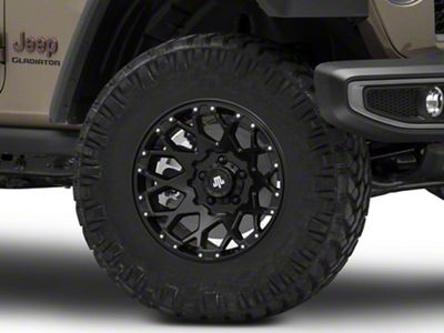 Mammoth Vex Satin Black Machined Wheel; 17x9; -6mm Offset (20-25 Jeep Gladiator JT)