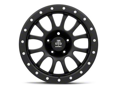 Mammoth 12 Hole Simulated Simulated Beadlock Matte Black Wheel; 17x9; -6mm Offset (05-10 Jeep Grand Cherokee WK, Excluding SRT8)