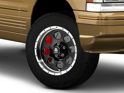 Mammoth 8 Simulated Beadlock Style Black Wheel; 16x8; 0mm Offset (93-98 Jeep Grand Cherokee ZJ)