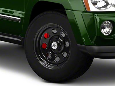 Mammoth 8 Steel Black Wheel with Polished Center Cap; 17x9; -6mm Offset (05-10 Jeep Grand Cherokee WK, Excluding SRT8)