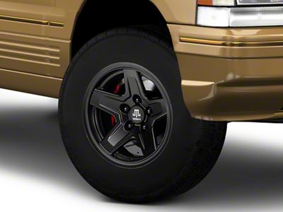 Mammoth Boulder Matte Black Wheel; 15x8; -19mm Offset (93-98 Jeep Grand Cherokee ZJ)
