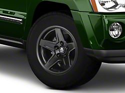 Mammoth Boulder Matte Black Wheel; 17x9; -6mm Offset (05-10 Jeep Grand Cherokee WK, Excluding SRT8)