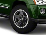 Mammoth Boulder Simulated Beadlock Style Black Wheel; 17x9; -6mm Offset (05-10 Jeep Grand Cherokee WK, Excluding SRT8)