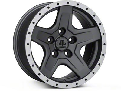 Mammoth Boulder Simulated Beadlock Style Charcoal Wheel; 16x8; 0mm Offset (99-04 Jeep Grand Cherokee WJ)