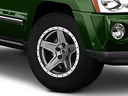 Mammoth Boulder Simulated Beadlock Style Charcoal Wheel; 17x9; -6mm Offset (05-10 Jeep Grand Cherokee WK, Excluding SRT8)