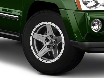 Mammoth Boulder Simulated Beadlock Style Charcoal Wheel; 17x9; -6mm Offset (05-10 Jeep Grand Cherokee WK, Excluding SRT8)