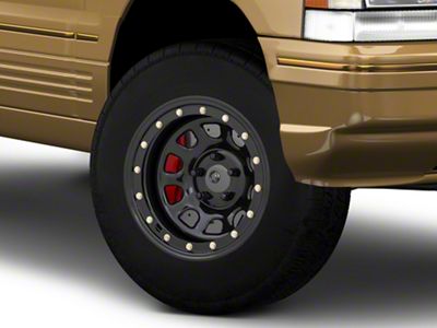 Mammoth D-Window Simulated Beadlock Gloss Black Wheel; 15x8; -19mm Offset (93-98 Jeep Grand Cherokee ZJ)