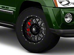 Mammoth Mesh Simulated Beadlock Satin Black Wheel; 17x9; -6mm Offset (05-10 Jeep Grand Cherokee WK, Excluding SRT8)