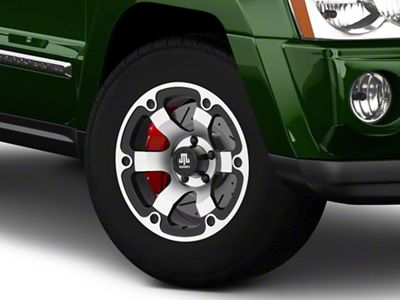 Mammoth Rogue Matte Black Machined Wheel; 17x9; -6mm Offset (05-10 Jeep Grand Cherokee WK, Excluding SRT8)