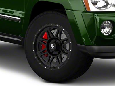 Mammoth Split 8 Simulated Beadlock Matte Black Wheel; 17x8; -6mm Offset (05-10 Jeep Grand Cherokee WK, Excluding SRT8)