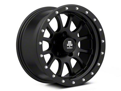 Mammoth 12 Hole Simulated Simulated Beadlock Matte Black Wheel; 17x9; -6mm Offset (99-04 Jeep Grand Cherokee WJ)