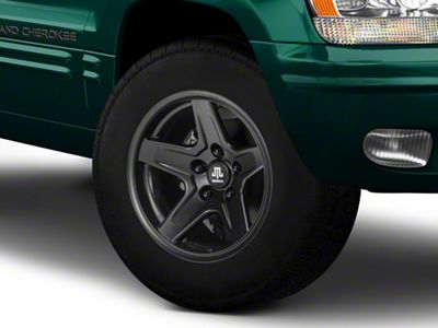 Mammoth Boulder Matte Black Wheel; 17x9; -6mm Offset (99-04 Jeep Grand Cherokee WJ)