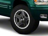 Mammoth Boulder Simulated Beadlock Style Black Wheel; 17x9; -6mm Offset (99-04 Jeep Grand Cherokee WJ)
