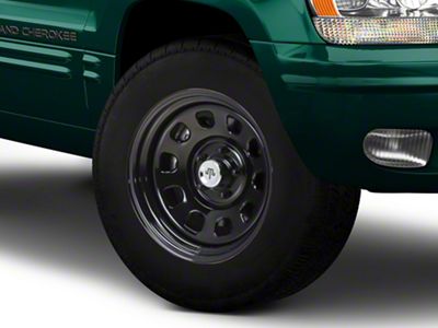 Mammoth D Window Black Steel Wheel; 17x9; -6mm Offset (99-04 Jeep Grand Cherokee WJ)