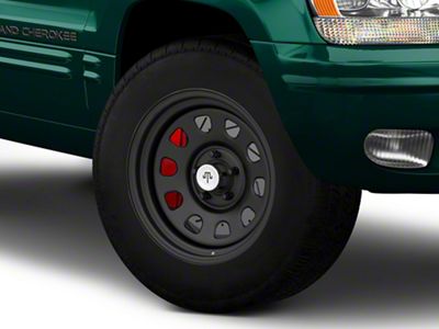 Mammoth D Window Matte Black Steel Wheel; 17x9; -6mm Offset (99-04 Jeep Grand Cherokee WJ)