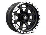 Mammoth Split 16 Beadlock Satin Black with Polished Lip Wheel; 17x9; -6mm Offset (99-04 Jeep Grand Cherokee WJ)