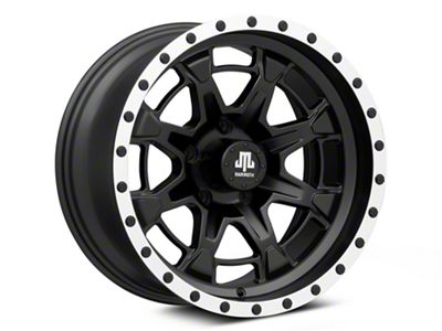 Mammoth Split 16 Beadlock Satin Black with Polished Lip Wheel; 17x9; -6mm Offset (99-04 Jeep Grand Cherokee WJ)