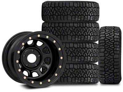 15x10 Mammoth D Window & 33in Kenda All-Terrain KLEVER A/T2 KR628 Tire Package; Set of 5 (07-18 Jeep Wrangler JK)