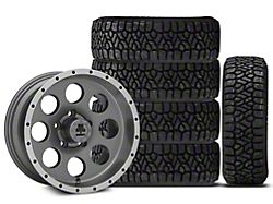 15x8 Mammoth 8 Beadlock Style & 33in Kenda All-Terrain KLEVER A/T2 KR628 Tire Package; Set of 5 (97-06 Jeep Wrangler TJ)