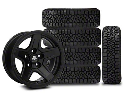 15x8 Mammoth Boulder & 33in Kenda All-Terrain KLEVER A/T2 KR628 Tire Package; Set of 5 (97-06 Jeep Wrangler TJ)