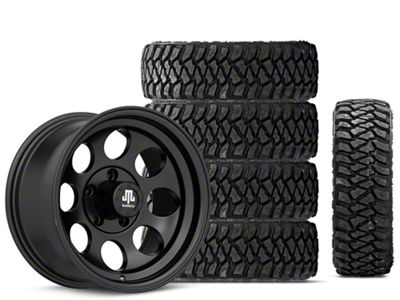 15x8 Mammoth 8 & 35in Mickey Thompson Mud-Terrain Baja Legend MTZ Tire Package; Set of 5 (97-06 Jeep Wrangler TJ)