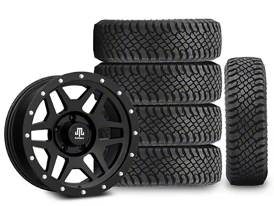 17x9 Mammoth 6 Beadlock & 33in Atturo All-Terrain Trail Blade X/T Tire Package; Set of 5 (07-18 Jeep Wrangler JK)