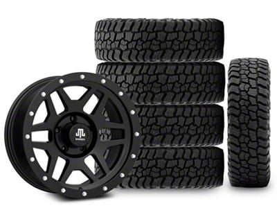 17x9 Mammoth 6 Beadlock & 33in Mickey Thompson All-Terrain Baja Boss Tire Package; Set of 5 (07-18 Jeep Wrangler JK)