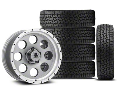 17x9 Mammoth 8 Beadlock & 33in Milestar All-Terrain Patagonia AT/R Tire Package; Set of 5 (07-18 Jeep Wrangler JK)